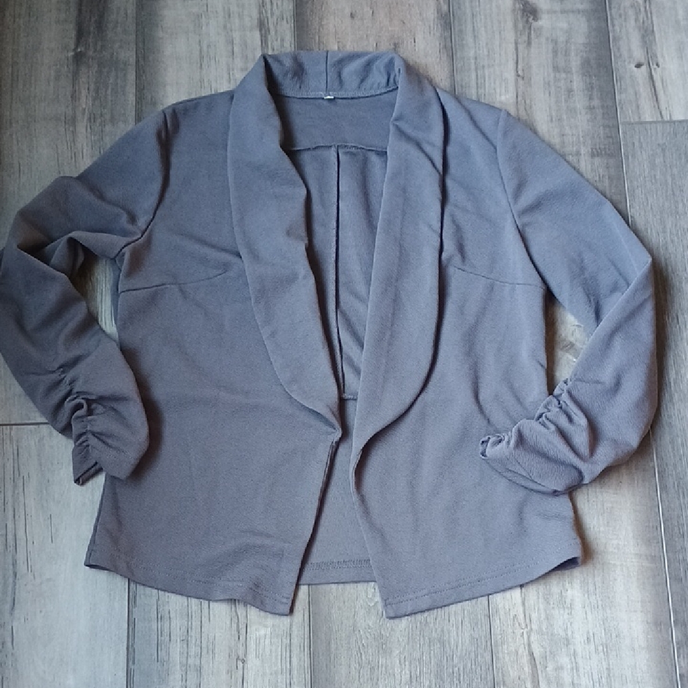 Women's Gray Open Front Jacket